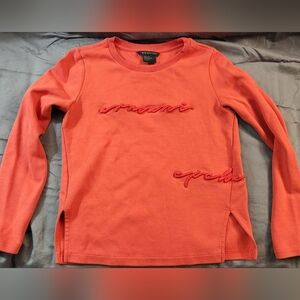 Armani Exchange Red Long Sleeve‎ Top with Text Design